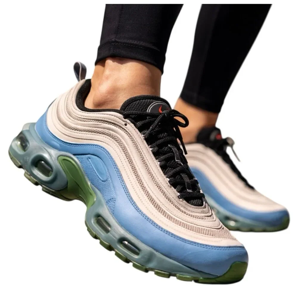 Nike Air Max 97‎ Sneakers Womens 7.5 Blue Plus Layer Cake Mica Green AH8143-300